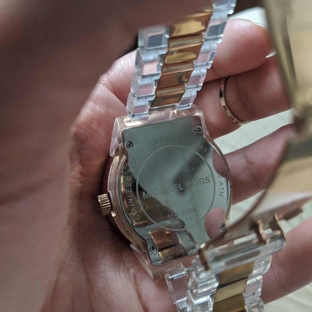 Michael Kors MK clear gold crystal diamond watch - Picture 7 of 8